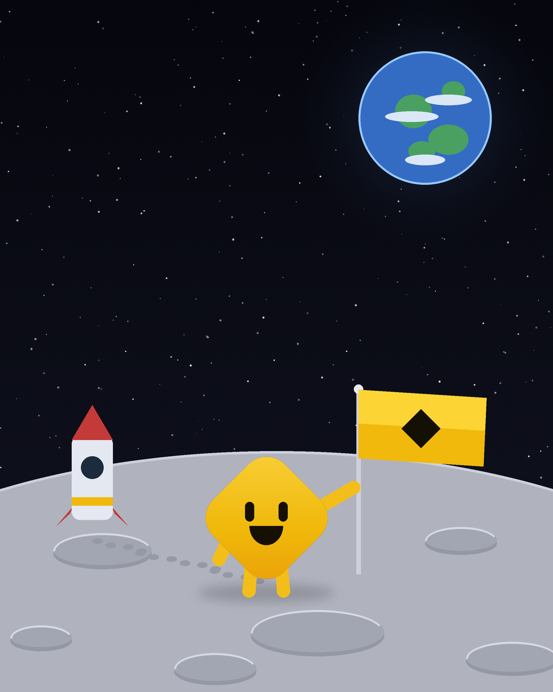 BiBi standing on the lunar surface